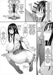  abs absurdres after_anal after_sex age_difference ahoge altered_common_sense anal_beads analingus anus ass black_hair breasts cleavage comic cum cum_in_ass cum_on_face dialogue drool empty_eyes erect_nipples erection fellatio femsub greyscale hard_translated huge_ass huge_breasts indifferent kneeling licking long_hair maledom musk no_panties oral original penis rie_takanashi school_uniform sex_toy short_skirt sideboob skirt skirt_lift squatting standing text translated unaware velzhe 