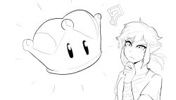  breath_of_the_wild crown elf_ears greyscale jewelry link male_only monochrome new_super_mario_bros._u_deluxe nintendo short_hair simple_background sketch solo super_crown super_mario_bros. the_legend_of_zelda xiceowl 