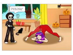  ass blonde_hair carlosfco fembot femsub halloween jack-o_pose kigi_(carlosfco) long_hair maledom original remote_control tech_control unusual_pupils 