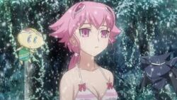 akiha_shishido bikini breasts empty_eyes imoko_shishido pink_hair ponytail screenshot swimsuit the_girl_who_leapt_through_space