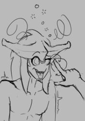  absurdres breath_of_the_wild crossed_eyes dazed djuuicebox drool finger_to_forehead fish_boy furry greyscale happy_trance hypnotic_fingers male_only malesub monochrome muscle_boy nintendo open_mouth sidon sketch the_legend_of_zelda tongue tongue_out zora 