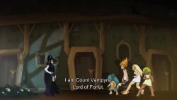 animated barefoot blonde_hair dress elf_ears evangelyne expressionless eye_roll feet femsub french_language hypnotic_eyes hypnotized_walking long_hair maledom sleeping sound standing_at_attention subtitled translated vampire video wakfu whitewash_eyes