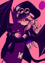  androgynous_dom clothed femsub gunko_(one_piece) hair_growth hug imu_(one_piece) japanese_text looking_at_viewer nobuchi0503 one_piece possession red_eyes ring_eyes ryukolover_(colorist) simple_background speech_bubble spoilers tail text translation_request very_long_hair wings 