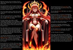  ai_art caption caption_only cleavage crossed_legs crown eternalchaos_(manipper) failed_hypnosis femdom hypnotic_voice large_breasts long_hair masturbation_command patience_ai pov pov_sub red_eyes red_hair sitting text turning_the_tables 
