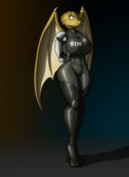  bodysuit boots breasts dragon_girl drone dungeons_and_dragons empty_eyes female_only furry gloves large_breasts latex naranbaatar_blackclaw_(samuraicowboy231) original prosthetic_limb saluting standing standing_at_attention tech_control thigh_boots toughset white_eyes 
