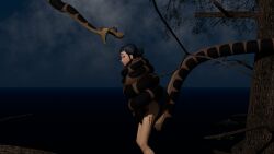 3d ass black_hair coils disney earrings happy_trance imminent_vore kaa kaa_eyes kpop_demon_hunters open_mouth restrained sleepy smile the_jungle_book zengo zoey_(kpop_demon_hunters)