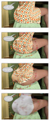 3d abimboleb ass_expansion bimbofication brain_drain breast_expansion brown_hair comic earrings femsub huge_breasts hypnotic_accessory jewelry large_breasts original text