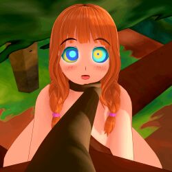 3d 9191h animated animated_eyes_only animated_gif blush bottomless breasts coils dazed femsub jungle kaa_eyes large_breasts nude open_mouth original phoebe_(9191h) red_hair snake topless 