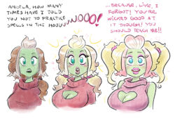 before_and_after bimbofication blonde_hair breast_expansion brown_hair femsub large_breasts mr-dna original sequence text transformation twintails unaware