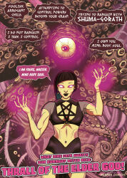 empty_eyes femsub glowing_eyes goth marvel_comics mesmercomics nico_minoru shuma_gorath tentacles text