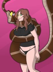  brown_hair cara_(bewitchingcara) disney femsub kaa kaa_eyes original panties snake spieye the_jungle_book thong 