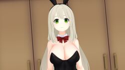 artist_request blonde_hair bunny_girl empty_eyes expressionless femsub green_eyes tagme