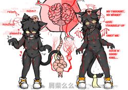 ahegao brain brain_injection cat_girl dark_skin dazed drool female_only femsub furry handsfree_ejaculation happy_trance incest neurax_worm nipples nude original parasite pussy_juice ring_eyes shoes sweat tentacle_in_ear tentacles text