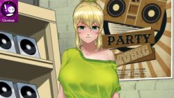 blonde_hair body_writing changer_(character) chien_vietnam large_breasts ponytail prostitution unaware video virtual_youtuber voice_acted