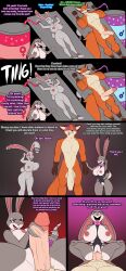 albinefoxxo aphrodisiac brain_drain bunny_girl comic corruption dialogue disney drugs evil_smile fox_boy genderswap hypnotic_audio hypnotized_dom injection jack_savage_(zootopia) judy_hopps multicolored_eyes muscle_growth nick_wilde purple_eyes sex spiralwash_eyes text western zootopia
