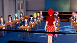  3d assassination_classroom attack_on_titan black_hair blonde_hair brown_hair dark_skin doki_doki_literature_club historia_reiss mikasa_ackerman miku_hatsune monika multiple_girls natsuki_(doki_doki_literature_club) original pink_hair rainbowkombat red_hair rin_kagamine rio_nakamura sayori_(doki_doki_literature_club) skilled_teaser_takagi-san takagi-san vocaloid 