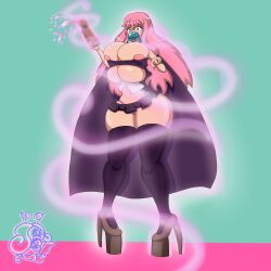 bimbofication breast_expansion dildo female_only femsub high_heels huge_lips large_breasts lip_expansion lipstick long_hair long_nails louise_francoise_le_blanc_de_la_valliere magic mutagenica navel pink_hair solo tagme the_familiar_of_zero thighhighs thong wedge_heels