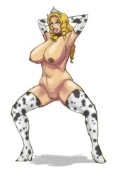 blonde_hair breasts cow_girl happy_trance high_heels hucow large_breasts original princess_caelia_(kachopper9) pussy tongue tongue_out topless 