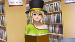  animated blonde_hair changer_(character) chien_vietnam empty_eyes femsub green_eyes humor self_hypnosis sound top_hat topless video virtual_youtuber voice_acted 