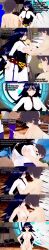  absurdres animal_ears ass_grab black_eyes black_hair blue_eyes breasts bunny_ears bunny_girl clothed dark_skin dialogue english_text femsub id_card long_hair maledom multiple_girls multiple_subs my_hero_academia nemuri_kayama nipples nude rumi_usagiyama ryuko_tatsuma short_hair text time_stop undressing white_hair zenin1 