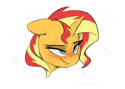 animals_only blush heart_eyes my_little_pony story sunset_shimmer sweat welost western white_background
