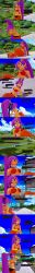  absurdres angry aware blue_eyes body_control clothed crossover cyanstargazer dark_skin dialogue english_text femsub genie nintendo one_eye_open outdoors ponytail purple_hair shantae shantae_(series) super_smash_bros. text 