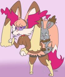 braixen bunnelby bunny_girl collar cosplay ellistia femsub furry lopunny maledom nintendo pokemon text visor