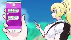  animated blonde_hair cleavage cleavage_cutout drevod expressionless femsub gloves green_eyes hair_covering_one_eye lillie_(pokemon) long_hair lusamine multiple_subs nintendo phone pink_eyes pokemon pokemon_sun_and_moon rubyred_(va) saluting sound spiral team_rocket video voice_acted 