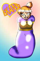  absurdres altered_perception breasts costume crazycowproductions ekans female_only femsub happy_trance large_breasts misty nintendo pokemon pokemon_red_green_blue_and_yellow short_hair text 