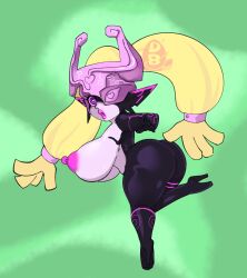 alternate_color_scheme ass bimbofication blonde_hair bottomless breasts confused diceyboi elf_ears erect_nipples femsub heart_eyes high_heels huge_breasts imp knee-high_boots large_ass lipstick looking_at_viewer looking_back midna nintendo nipples pink_lipstick pink_sclera prehensile_hair purple_eyes shortstack signature simple_background symbol_in_eyes the_legend_of_zelda thighhighs topless twilight_princess twintails very_long_hair 