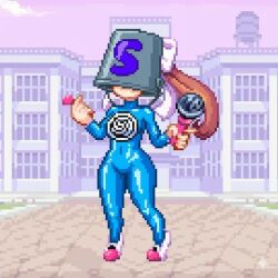 bucket_helmet doki_doki_literature_club latex microphone monika spongebob_squarepants_(series) tech_control