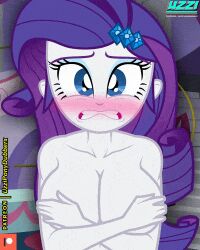  animated animated_gif blue_eyes blush censored cleavage collarbone covering crossed_eyes embarrassed equestria_girls hair_ornament happy_trance large_breasts long_hair my_little_pony open_mouth pendulum purple_hair rarity signature tongue tongue_out topless uzzi-ponydubberx western white_skin 