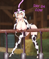absurdres character_request cow cow_girl drone helmet hypnovember kronobas28 lactation original