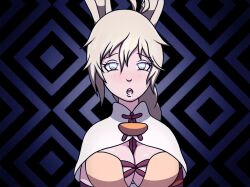  animated animated_gif blonde_hair blush breasts drool fake_animal_ears female_only femsub httpwwwcom large_breasts nashetania_loei_piena_augustra open_mouth rokka_braves_of_the_six_flowers symbol_in_eyes very_long_hair 