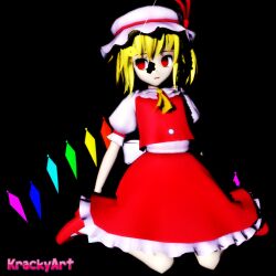  3d animated animated_gif blonde_hair breasts clothed dazed empty_eyes expressionless female_only femsub flandre_scarlet glowing glowing_eyes hat krackyart open_mouth pendulum short_hair touhou 