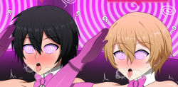  black_hair blonde_hair eugeo femboy hypnotic_screen kirito male_only malesub pink_eyes sword_art_online veilsan white_skin 