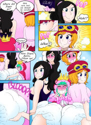 absurdres black_hair blush breasts comic diaper doll dollification female_only femdom happy_trance humiliation koala_(one_piece) kobi94 large_breasts long_hair magic multiple_girls multiple_subs nico_robin one_piece ponytail scat smile sugar_(one_piece)