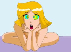blonde_hair bottomless clover expressionless female_only femsub kaa_eyes nude open_mouth ruiz short_hair topless totally_spies western