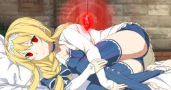 alice_(sword_art_online) aliensdideverything_(manipper) blonde_hair breasts crystal empty_eyes female_only femsub glowing happy_trance large_breasts manip pendulum red_eyes smile sword_art_online