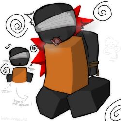  bandage blush condom_in_mouth karozxxi kneeling roblox rope tie 