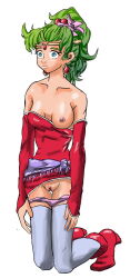 blue_eyes breasts empty_eyes expressionless female_only femsub final_fantasy final_fantasy_vi green_hair hypnotic_accessory kneeling large_breasts long_hair malroth open_clothes panties solo terra_branford thighhighs underwear