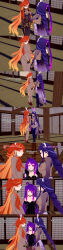  3d absurdres anoni_(anoni_hypno) anoni_hypno aware bare_shoulders body_control breasts bunny_ears bunny_girl dialogue easter english_text eye_color_change female_only femdom femsub genshin_impact groping humiliation long_hair mavuika_(genshin_impact) nipple_play nipples orange_hair original ponytail posing purple_eyes purple_hair raiden_shogun_(genshin_impact) standing tagme text undressing yuri 