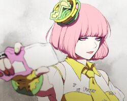 clothed corruption empty_eyes expressionless female_only femsub hat kamen_rider kamen_rider_ex-aid pink_hair poppy_pipopapo short_hair solo
