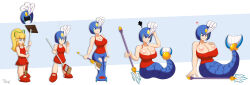 corruption helmet megaman_(series) mermaid robot_girl roll splash_woman tail thatfreakgivz transformation weapon