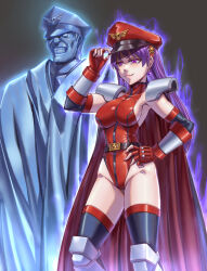  armpits athena_asamiya aura belt blush body_control boots capcom cape earrings femdom femsub fingerless_gloves gloves glowing hat headdress high_heels hypnotized_dom king_of_fighters large_breasts leebigtree leotard long_hair m._bison maledom opera_gloves possession purple_eyes rubber shoulder_pads smile standing street_fighter thigh_boots thighhighs 