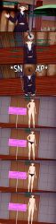  3d altered_perception blue_eyes brown_hair dialogue display empty_eyes english_text erection femboy finger_snap hoodie koikatsu! leaning_forward limp liz_b memory_alteration non-binary_sub nude original panties pendulum penis sale signature skirt sleep_command sleeping slouching smile text topless 