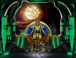  dark_skin gold inkary necron robot robot_girl warhammer_40k 