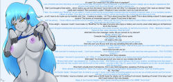  aobacarry aware blue_hair bottomless breasts caption consensual discolored_nipples femsub heart heart_eyes humor jjmayoboy_(manipper) long_hair male_pov maledom manip pov pov_dom robot_girl shirt_lift smile symbol_in_eyes tagme tech_control text topless virus wholesome yellow_eyes 