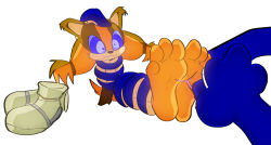 badger_girl barefoot brown_hair coils feet femsub foot_focus foot_licking furry kaa_eyes licking long_hair snake sonic_boom sonic_the_hedgehog_(series) sticks_the_badger tongue tongue_out twintails zuneycat