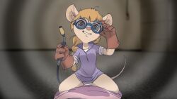 braid chip_n_dale_rescue_rangers clothed femdom furry gadget_hackwrench gloves goggles hypnotic_accessory long_hair manip mouse_girl orange_hair panties pillow pov pov_sub sciencefox spiral suppas_(manipper) t-shirt underwear western